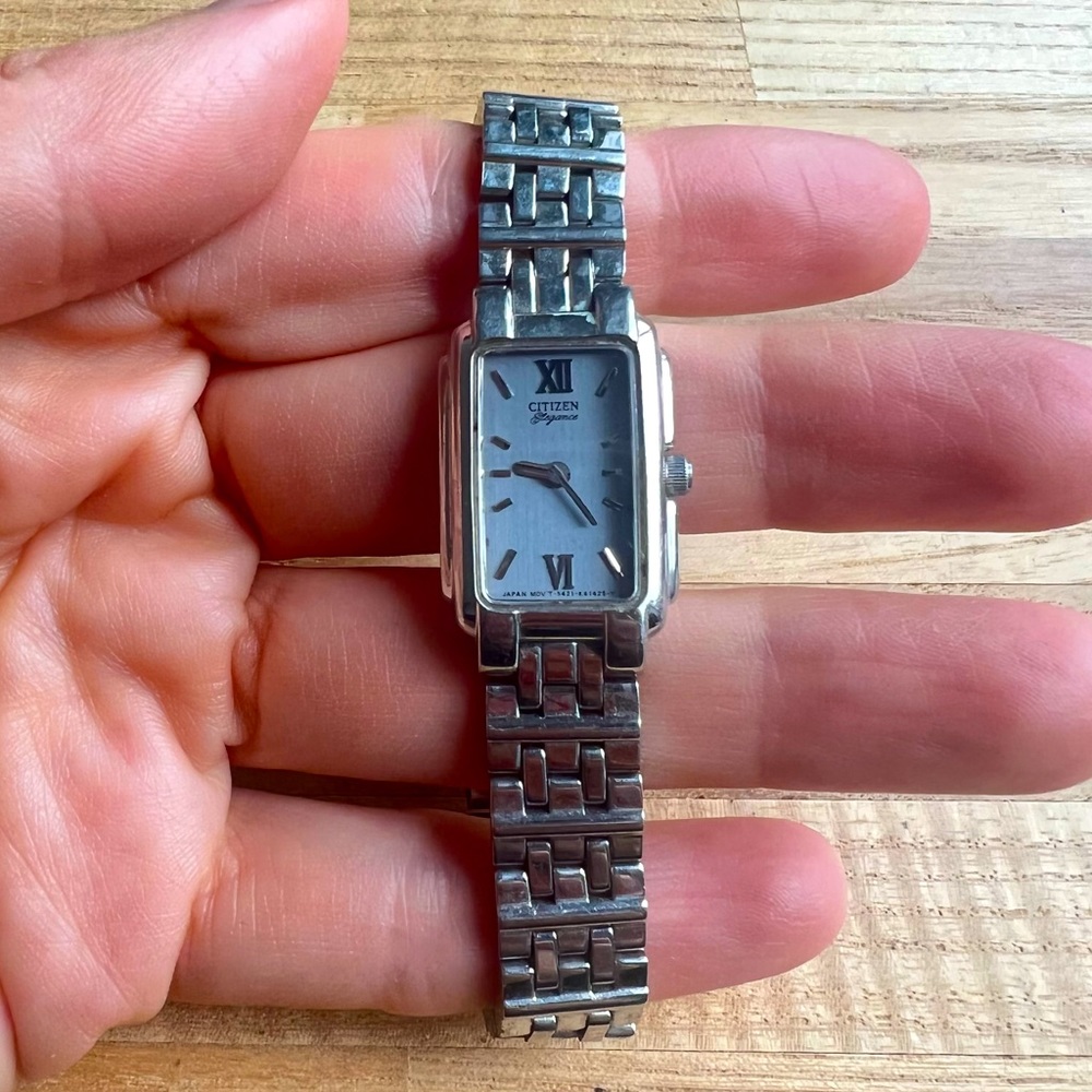 Citizen elegance ladies rectangular gray and silv… - image 3